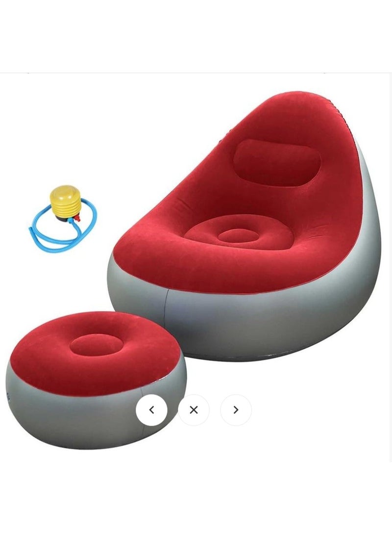 Kimaya Inflatable Sofa, Inflatable Lounge Chair, Air Couch Footrest, Lazy Necessity Furniture, Gaming Reading & Movie Watching Lounger, Outdoor Travel Camping Picnic (116 X 88 X 83Cm) - Image 3