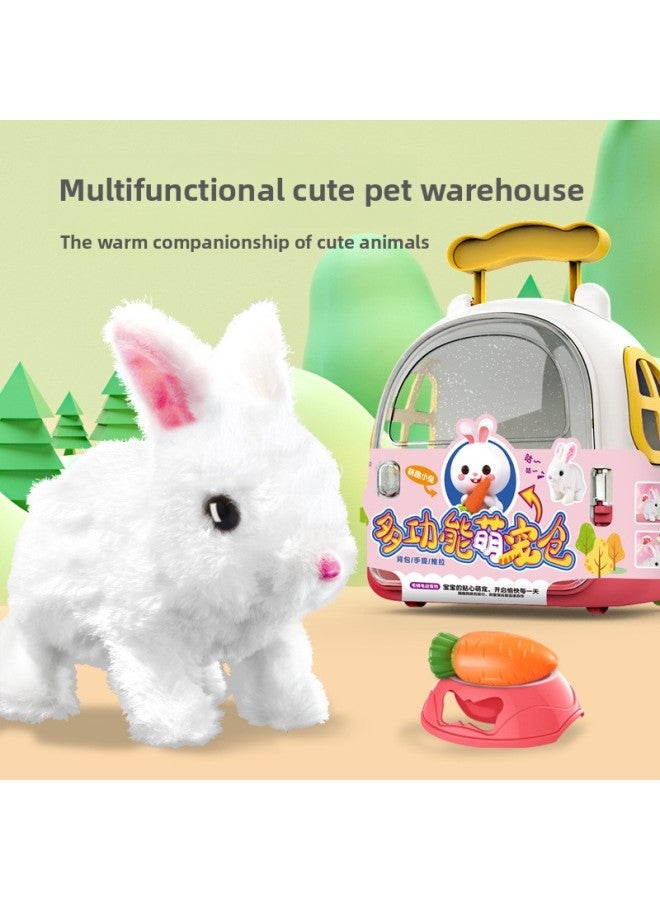 Children's Simulation Electric Pet Dog Plush Rabbit Will Go And Call Pet Cat Boy Girl Gift Toy Wholesale-Color:040 Multifunctional Pet Warehouse (electric Plush Rabbit) - Image 3