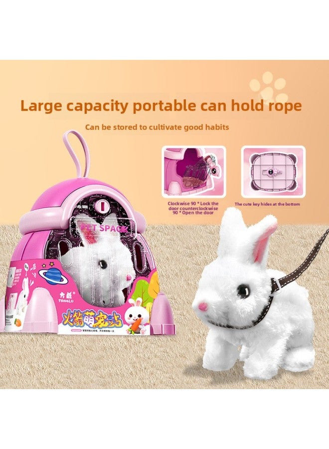 Children's Simulation Electric Pet Dog Plush Rabbit Will Go And Call Pet Cat Boy Girl Gift Toy Wholesale-Color:040 Multifunctional Pet Warehouse (electric Plush Rabbit) - Image 2