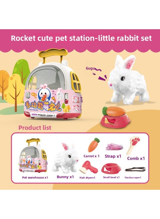 Children's Simulation Electric Pet Dog Plush Rabbit Will Go And Call Pet Cat Boy Girl Gift Toy Wholesale-Color:040 Multifunctional Pet Warehouse (electric Plush Rabbit) - Image 1