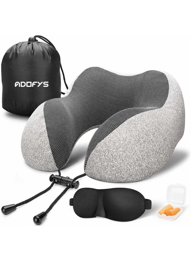 ADOFYS Travel Pillow Premium Memory Foam,Comfortable & Supportive Neck Pillow,Pain Relief Sleeping Neck Pillows for Travel,Airplane Pillow for Sleeping Airplane,Car,Office and Home,Medium,Black - Image 1