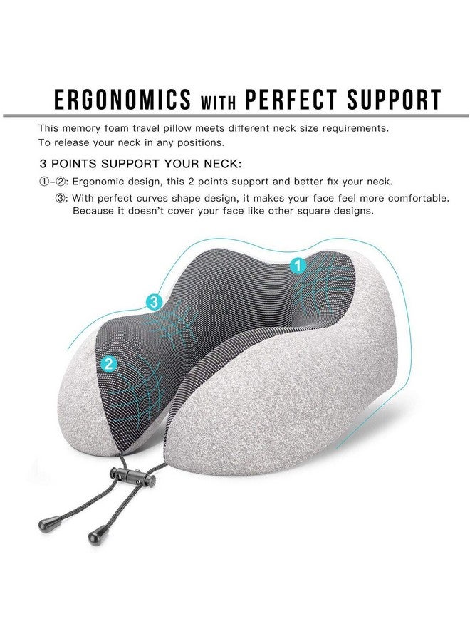 ADOFYS Travel Pillow Premium Memory Foam,Comfortable & Supportive Neck Pillow,Pain Relief Sleeping Neck Pillows for Travel,Airplane Pillow for Sleeping Airplane,Car,Office and Home,Medium,Black - Image 2