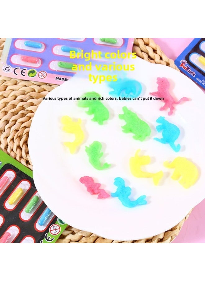 Water-soaking Expansion Capsule Bath Toy Water-absorbing Sponge Becomes Bigger When Exposed To Water Dinosaur Small Animal Children Baby Puzzle-Color:Marine Animal Series  - Image 3