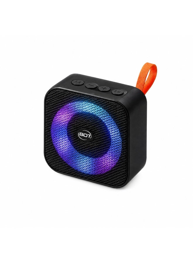 BDT سماعة بلوتوث محمولة BDT موديل AN223 بصوت قوي وإضاءة LED ملونة وتصميم مدمج - أسود - Image 1
