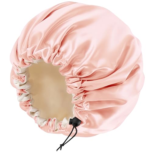 Edoneery Satin Silk Bonnet for Curly Hair Bonnet Braid Bonnet for Sleeping Bonnets for Women Large DoubleLayer Adjustable - Image 1
