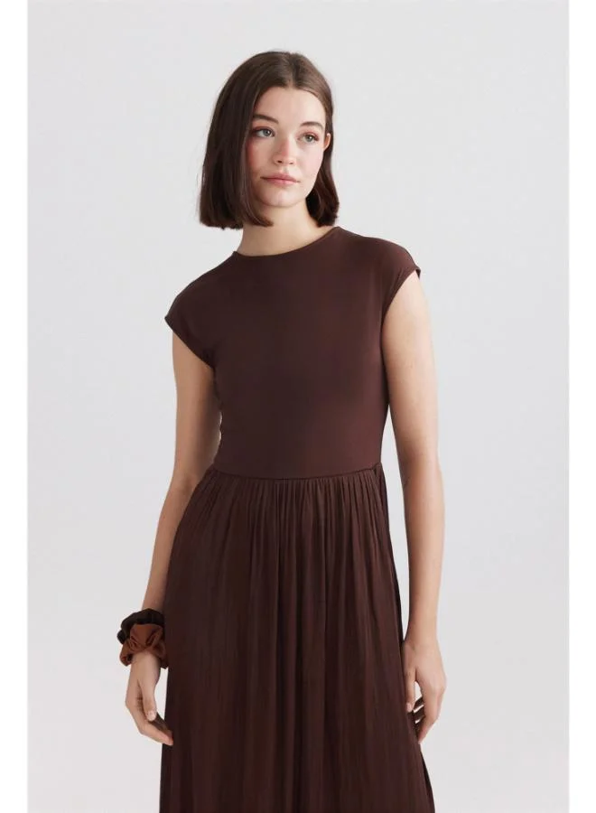 Springfield  Bimaterial midi dress for Women | Best Price UAE