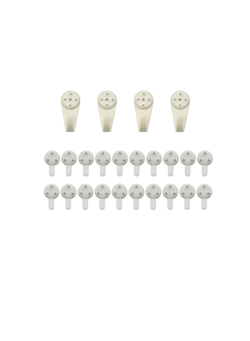SinLoon SinLoon（24 - Pack) Non-Trace Wall Picture Hook Frame Wedding Photos Mirror Wall Studs White, Large  - Image 1