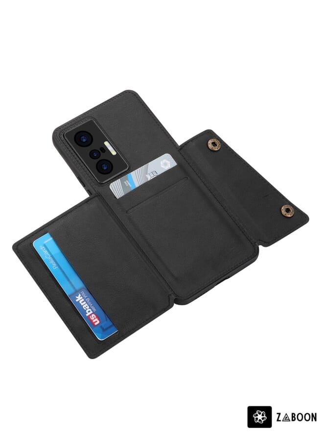 Zaboon Protective Case Cover For vivo X70 Double Buckle Card Slots Magnetic - Image 2