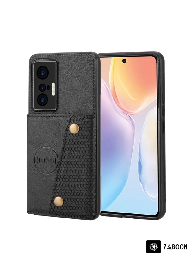 Zaboon Protective Case Cover For vivo X70 Double Buckle Card Slots Magnetic - Image 1