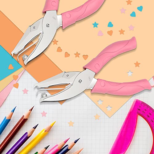 Ahier 2 Pieces Heart and Star Handheld Hole Paper Punch Metal Single Hole Paper Punch Punchers with Soft-Handled Tags for Clothing Ticket DIY Craft Tags Scrapbook Tool, 1/4 inch - Image 4