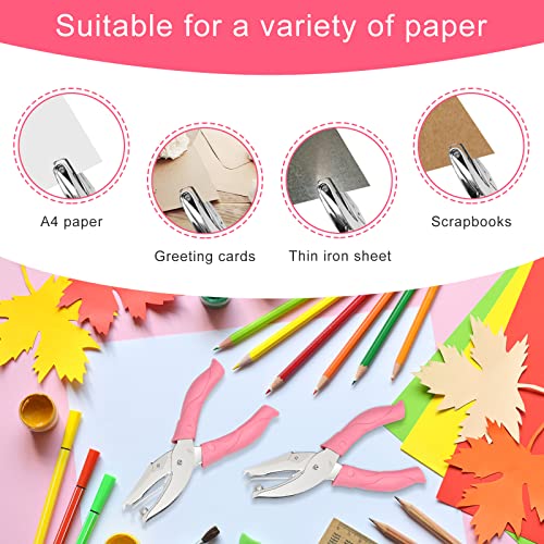 Ahier 2 Pieces Heart and Star Handheld Hole Paper Punch Metal Single Hole Paper Punch Punchers with Soft-Handled Tags for Clothing Ticket DIY Craft Tags Scrapbook Tool, 1/4 inch - Image 5