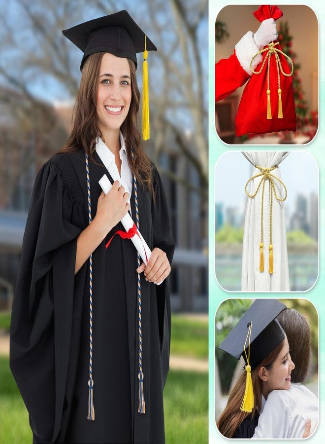 GHGMAO Graduation Cords, Gold Blue and White Graduation Cord Rayon Braided Cords for 2026, 68" Long Polyester Yarn Honor Ropes with Tassels for Student Grad Decorations Party Ceremony - Image 5