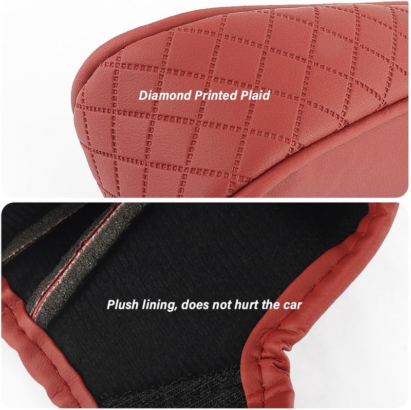 Stacool Burgundy Leather Gear Shift Cover with Diamond Design - Image 5