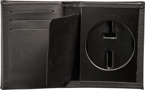 Perfect Fit Shield Wallets Perfect Fit Hidden Badge Bifold Wallet FBOP Federal Bureau of Prisons Badge and ID Case Hidden Badge Wallet Cutout PF 300 Black Leather - Image 1