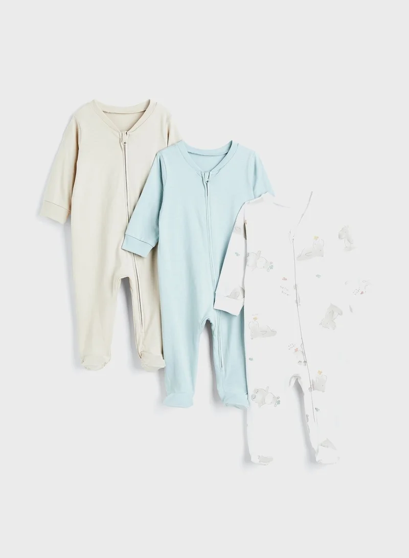 اتش اند ام Infant 3 Pack Assorted Zip Up Onesies