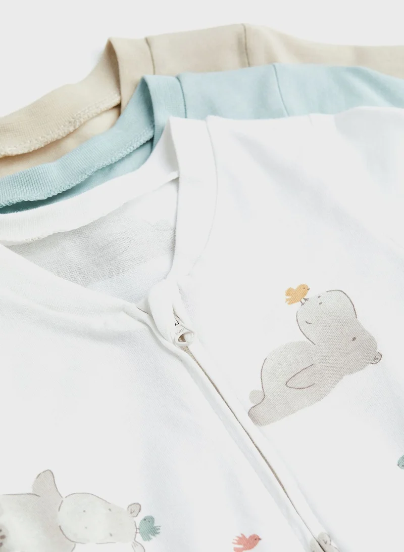اتش اند ام Infant 3 Pack Assorted Zip Up Onesies