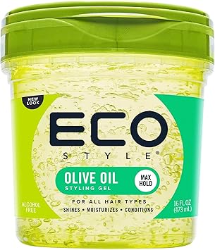 Eco Style جل شعر إيكو ستايلر زيت الزيتون إيكو ستايلر ترطيب وتصفيف خالي من الكحول أخضر 473 مل عبوة من 1 - Image 1