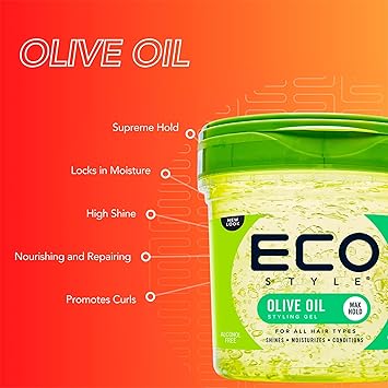 Eco Style جل شعر إيكو ستايلر زيت الزيتون إيكو ستايلر ترطيب وتصفيف خالي من الكحول أخضر 473 مل عبوة من 1 - Image 4