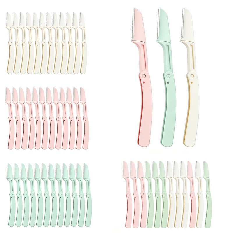Women Facial Razors 12 Count Mash Up Exfoliating Eyebrow Shaper Portable Face Hair Remover - Image 1