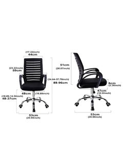 AL WADI FURNITURE AWF AL WADI FURNITURE Modern CherryBrown Compressed Wood Desk with Ergonomic Lining Mesh Design Adjustable Lowback 360 Swivel Desk Chair Black for Home,Office,Study,Living Room,Warehouse,Hospital Use  - Image 3