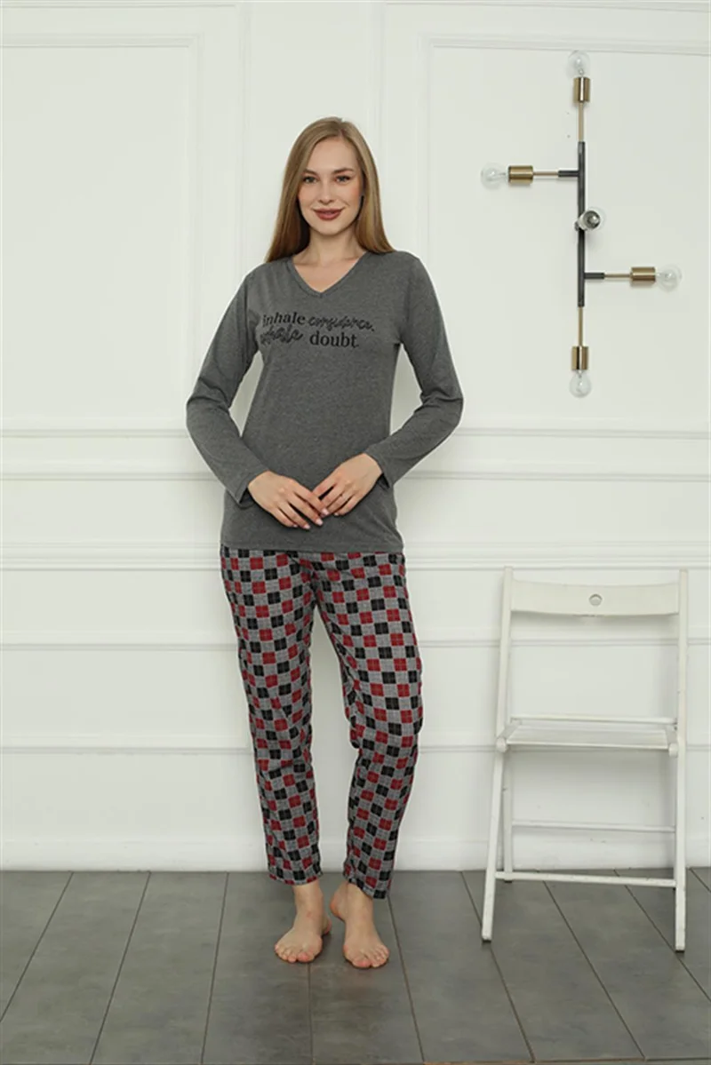 Akbeniz Women's Combed Cotton Pajama Set 4159