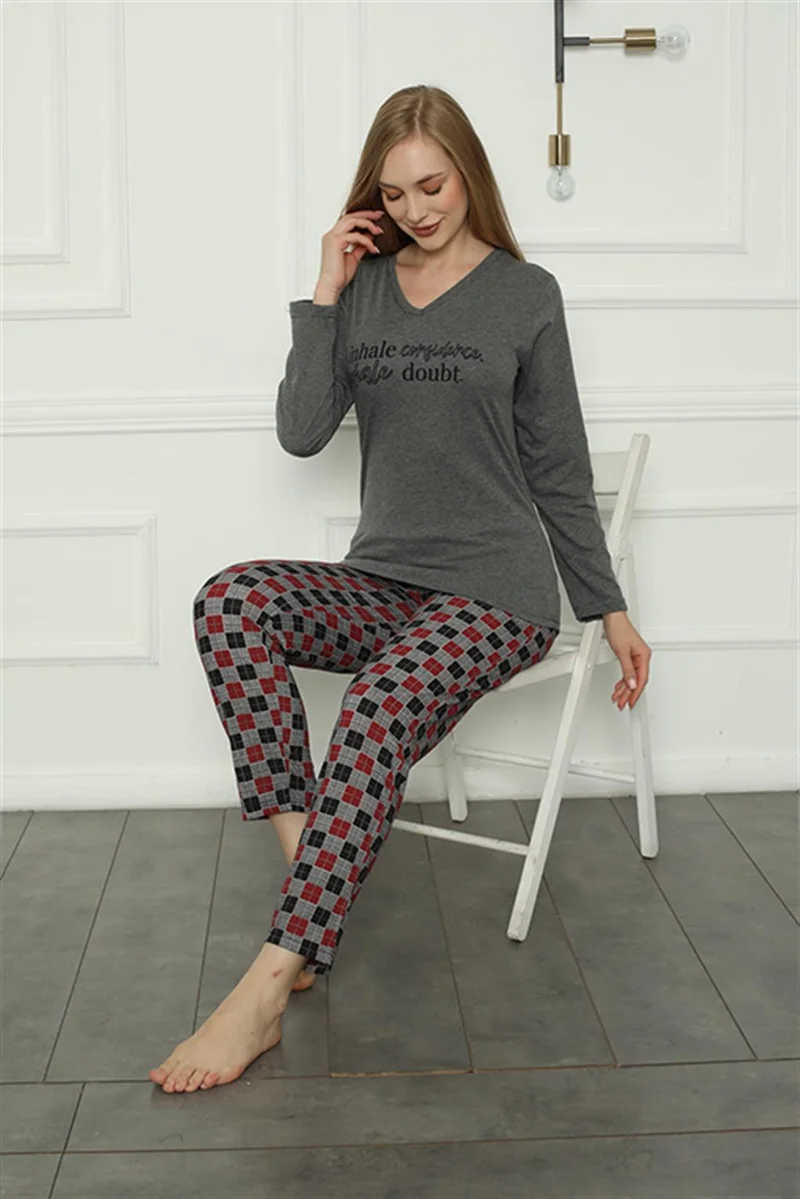 Akbeniz Women's Combed Cotton Pajama Set 4159
