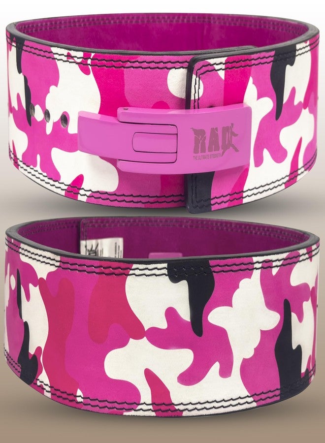 RAD (Large, Pink Camo) - Weight Lifting Belt Powerlifting Men & Women, Weightlifting 10 mm Lever Belt - Image 5