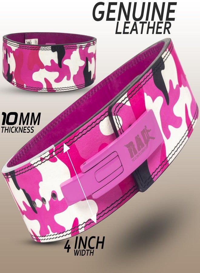 RAD (Large, Pink Camo) - Weight Lifting Belt Powerlifting Men & Women, Weightlifting 10 mm Lever Belt - Image 2