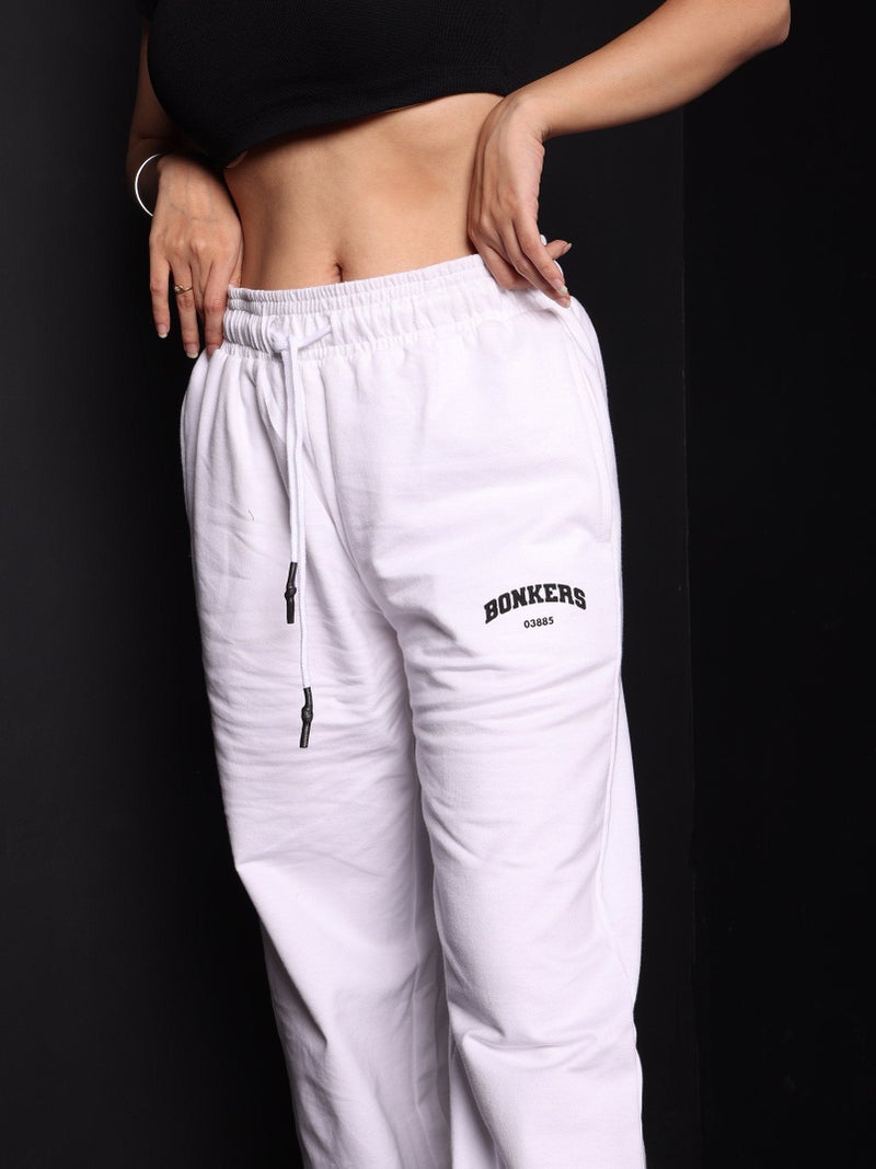 Bonkers Corner White Wide-Leg Sweatpants for Women's - Image 2