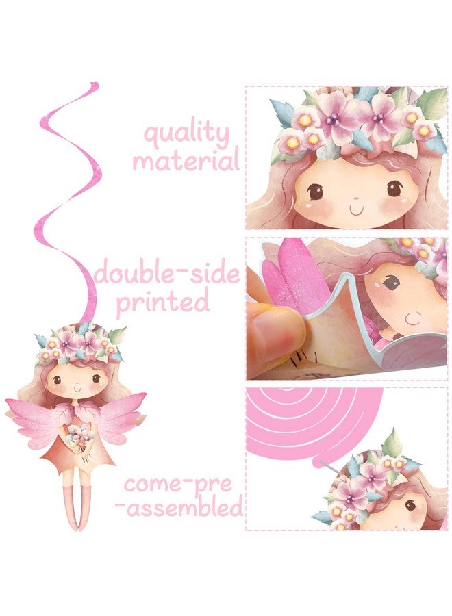 اوموني زينة عيد ميلاد جنية معلقة على شكل دوامات، 20 قطعة من شرائط السقف لحفلات أعياد الميلاد الجنية، لوازم حفلات استقبال المولود على شكل زهور جنية - Image 3