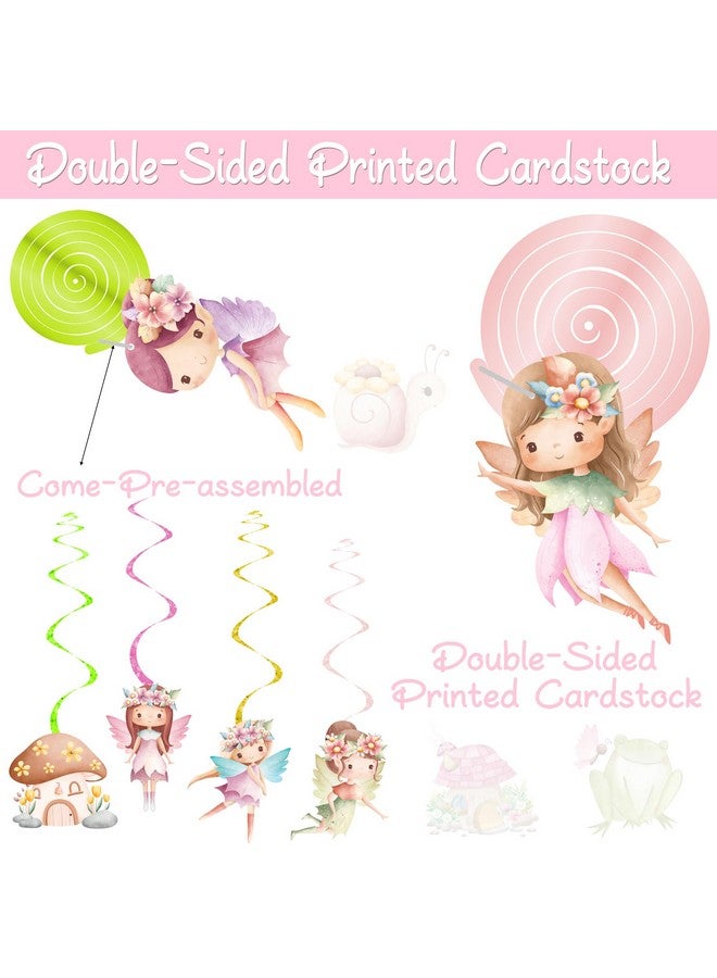 اوموني زينة عيد ميلاد جنية معلقة على شكل دوامات، 20 قطعة من شرائط السقف لحفلات أعياد الميلاد الجنية، لوازم حفلات استقبال المولود على شكل زهور جنية - Image 5