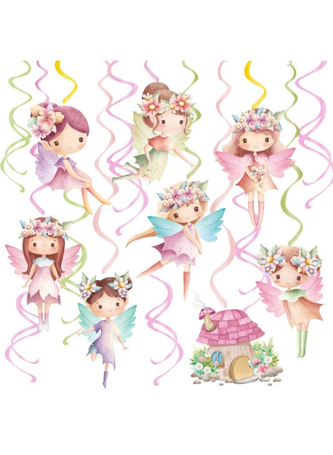 اوموني زينة عيد ميلاد جنية معلقة على شكل دوامات، 20 قطعة من شرائط السقف لحفلات أعياد الميلاد الجنية، لوازم حفلات استقبال المولود على شكل زهور جنية - Image 1