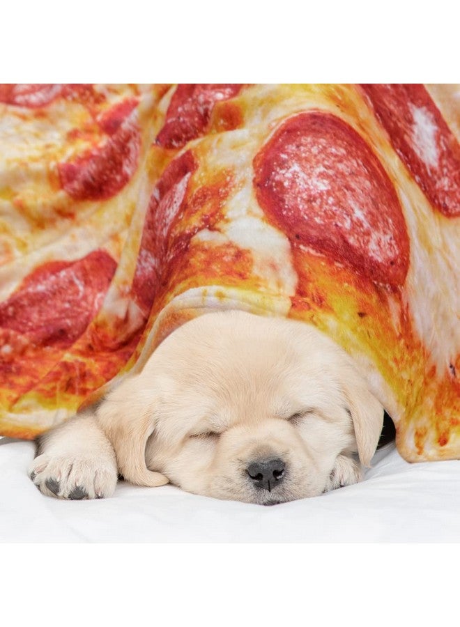 QiyI Pizza Blanket 2.0 Double Sided for Adult and Kids, Giant Food Throw Blanket Funny Thanksgiving Gifts, Christmas Novelty Gift Round Taco Blanket, Warm Soft Tortilla Blanket 72" in Diameter, Red - Image 4