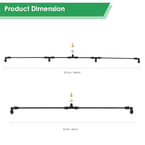 WUDIALIEN 4 Nozzles Sprayer Boom Wand with 38 Inch Brass Barb Sprayer Wand Switchable 2 Nozzle Pattern Lightweight Up To 551 Inches Long Sprayer wand Suitable For Watering Large Areas In Gardens Farms - Image 3