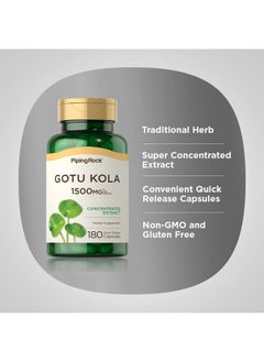 Piping Rock Gotu Kola 1500Mg  180 Capsules  Concentrated Herbal Extract  Nongmo Gluten Free Supplement  - Image 5