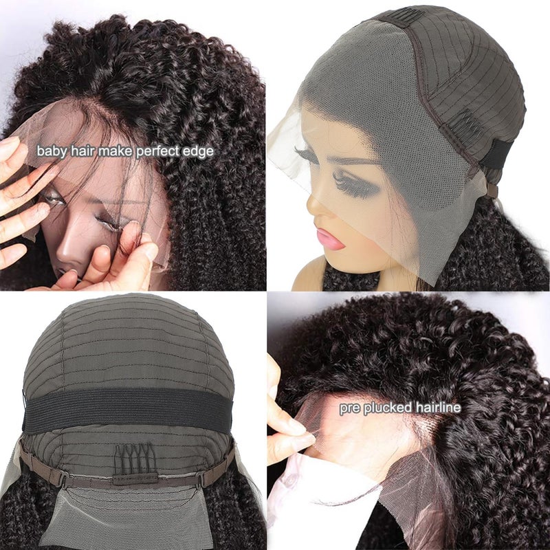 PRIMELACE Kinky Curly Lace Front Wigs Human Hair 18 inch 4C Afro Kinkycurly Wig Human Hair Glueless Curly Human Hair Wig Afro Kinky-Curly Human Hair Wig 180% Density - Image 4