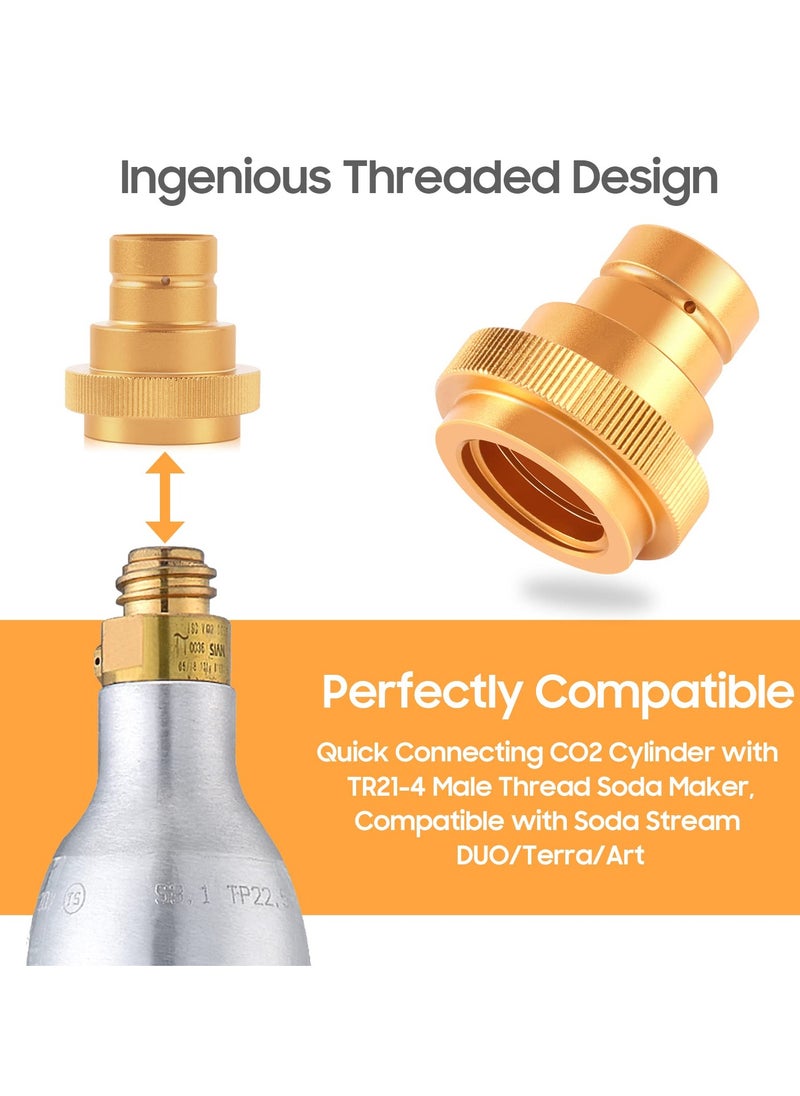 SYOSI - CO2 Adapter for Soda Water Compatible with Soda Stream DUO Terra Art Quick Connecting CO2 Cylinder with TR21 4 Male Thread CO2 Adapter Accessories - Image 1