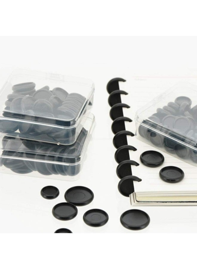 silvercnc 110 Pieces ABS Black Binding Discs on Loose-Leaf Notebook DIY Supplies  - Image 4
