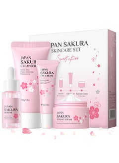 FirstFly Skin Care Sets for Women/Girls JAPAN SAKURA Beauty Gift Sets Skincare Kit with Cleanser, Serum, Eye Cream, Face Cream Travel Pamper Sets for Women Gifts,Skin Care Sets & Kits  - Image 1