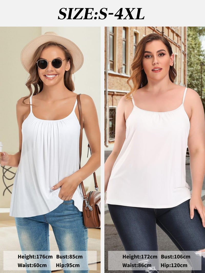 ANYFITTING Camisoles for Women with Built in Bra Adjustable Strap Tank Tops Cami Sleeveless Summer Tops for Workout Sleeping Traveling - Image 3