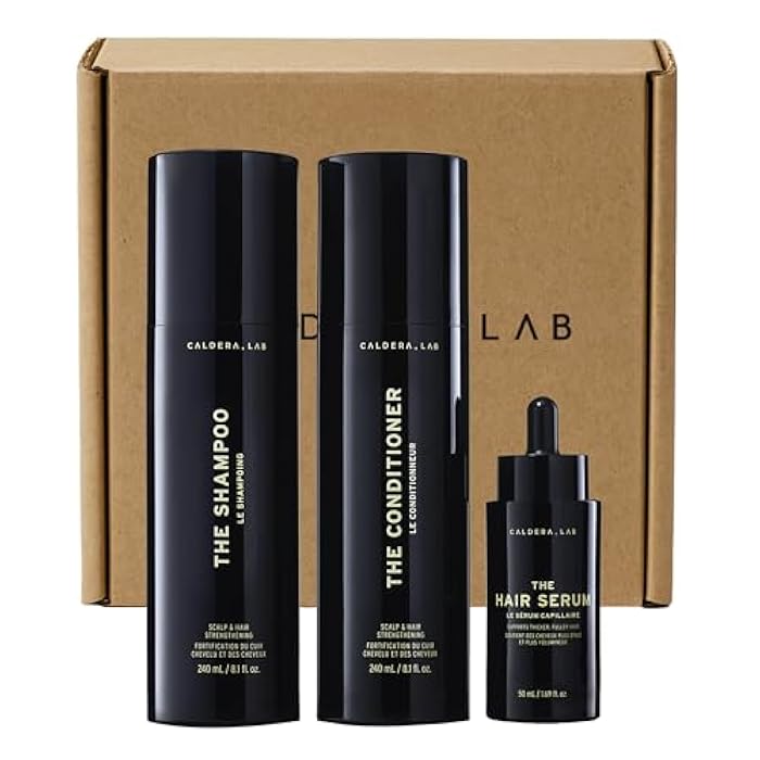 Caldera + Lab Hair Care System for Men – Shampoo, Conditioner & Leave-In Scalp Serum | Clean, Sulfate-Free Set | Fuller-Looking, Stronger Hair | Gift-Ready - Image 1