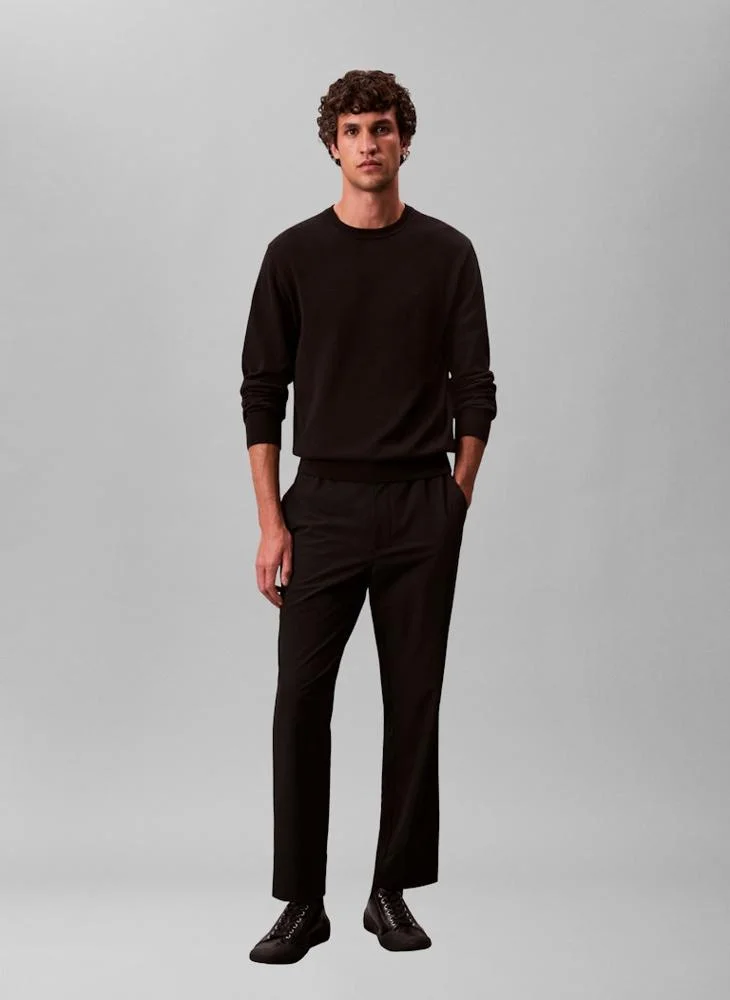 Stretch Dobby Straight Leg Trousers