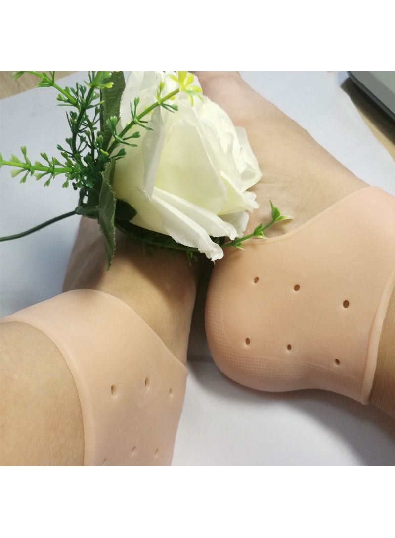1 Pair Silicone Gel Moisturizing Cracked Heel Socks Heel Care Protector Breathable Pads - Image 2