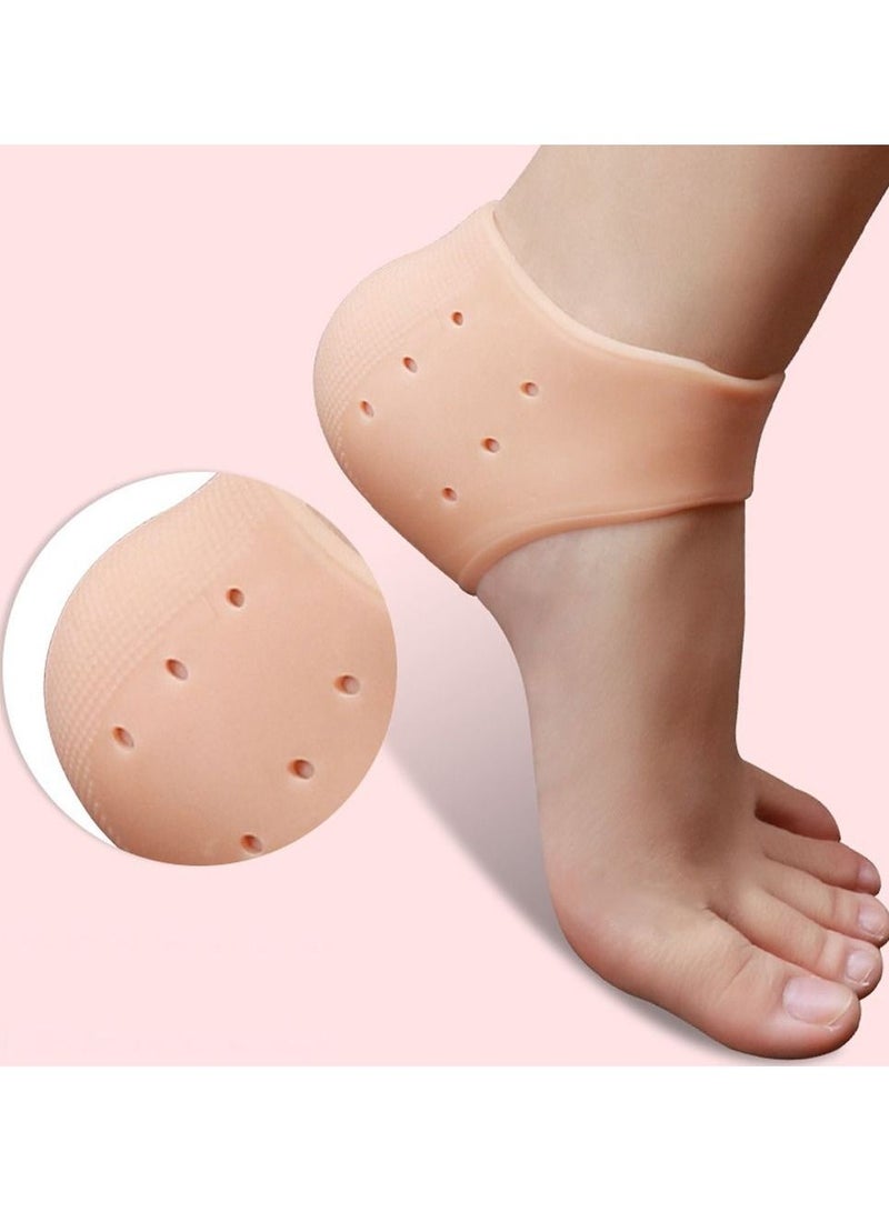1 Pair Silicone Gel Moisturizing Cracked Heel Socks Heel Care Protector Breathable Pads - Image 3
