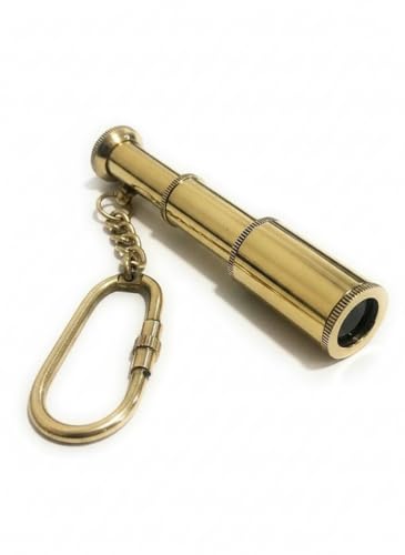 NAUTICALMART 3 Inch Brass Spyglass Key Chain Perfect Nautical Gift Ideal for Maritime Enthusiasts Steampunk and Pirate Cosplay Decorative Brass Key Ring - Image 1