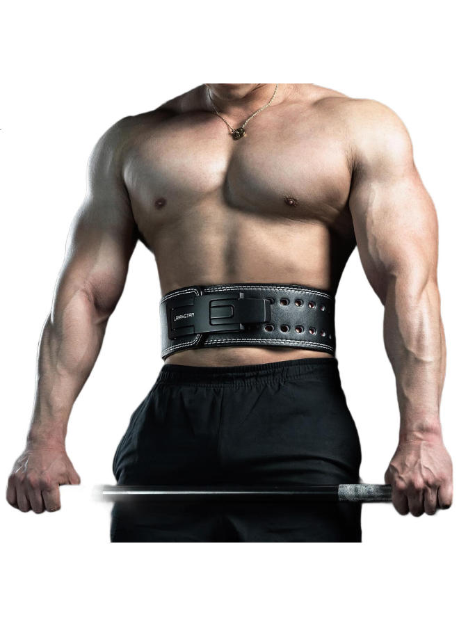LAURASTAR حزام رفع الأثقال لورا ستار Ls0893 مع مشبك سريع التحرير احترافي لرفع الأثقال للياقة البدنية القرفصاء الرفعة المميتة غير Sbd أسود Xs - Image 1