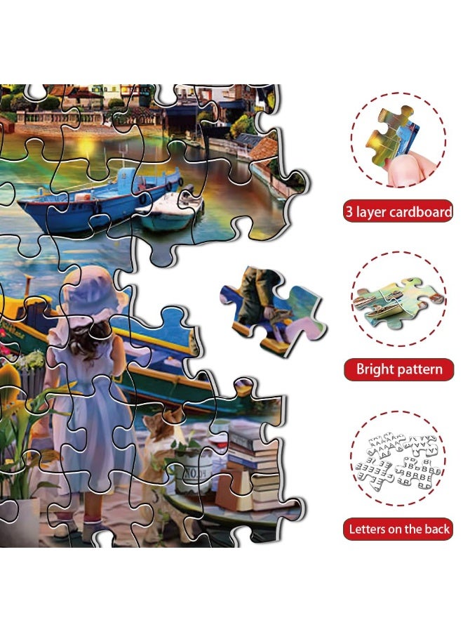 1000-Piece Large Jigsaw Puzzle – 70x50cm White Art Puzzle for Home & Café Décor, Stress Relief & Brain Training, Water-Resistant & Scratch-Resistant, Perfect Gift for Christmas, New Year, Thanksgiving, Easter & Family Gatherings - Image 2