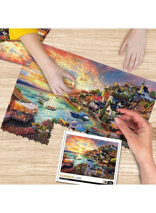 1000-Piece Large Jigsaw Puzzle – 70x50cm White Art Puzzle for Home & Café Décor, Stress Relief & Brain Training, Water-Resistant & Scratch-Resistant, Perfect Gift for Christmas, New Year, Thanksgiving, Easter & Family Gatherings - Image 4