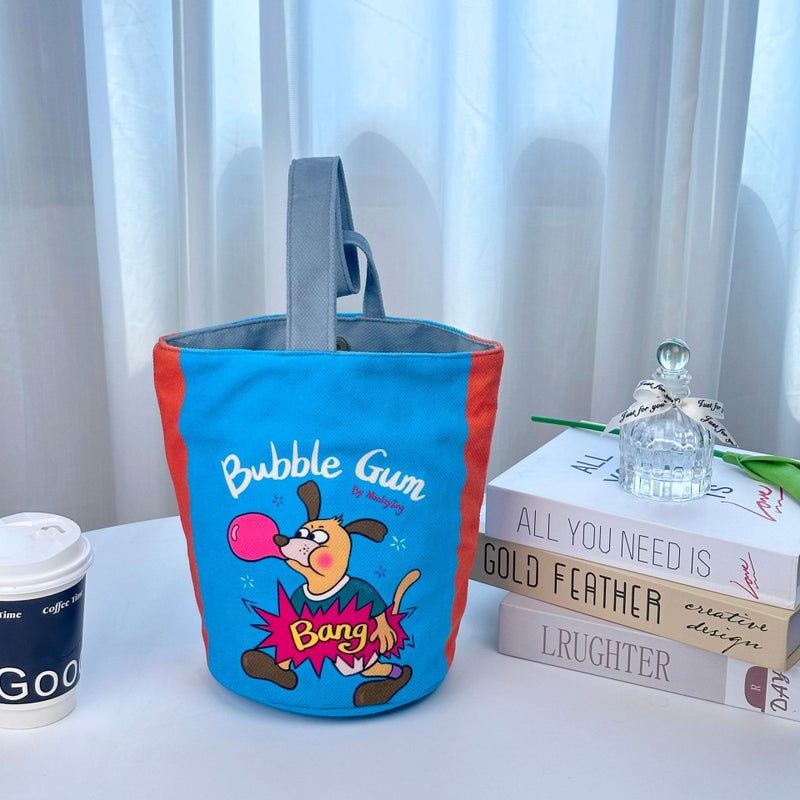 New Bucket Bag Trendy Cat And Dog Handbag Advanced Texture Hand Bag All-Match Canvas Bag - Image 1
