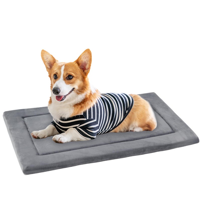 KHONSU PET Dog Bed Mat for Crate 11in Slim Cooling Pad Reversible Flannel Waterproof Canva for Medium Dogs up to 45 lbs Fits 30x20 Basic Crate - Image 2
